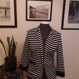 Skies are blue spandex blazer.